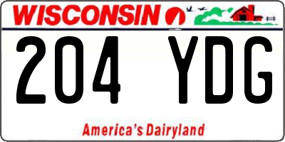 WI license plate 204YDG