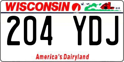 WI license plate 204YDJ