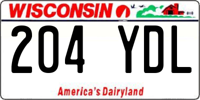 WI license plate 204YDL