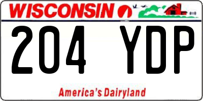 WI license plate 204YDP