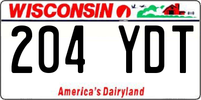 WI license plate 204YDT