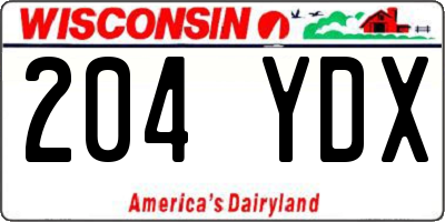 WI license plate 204YDX