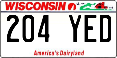 WI license plate 204YED