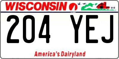 WI license plate 204YEJ