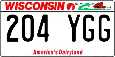 WI license plate 204YGG