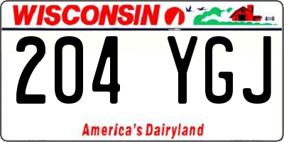 WI license plate 204YGJ