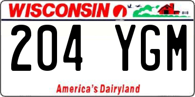 WI license plate 204YGM