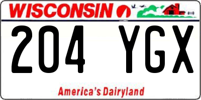 WI license plate 204YGX