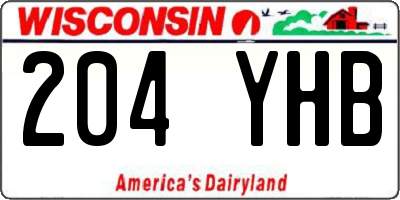 WI license plate 204YHB