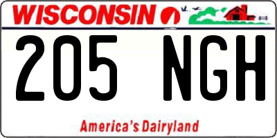WI license plate 205NGH