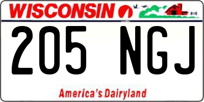 WI license plate 205NGJ