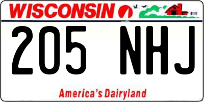 WI license plate 205NHJ