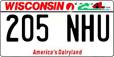WI license plate 205NHU