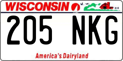 WI license plate 205NKG
