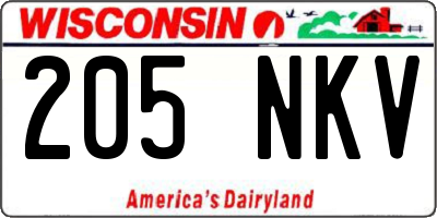 WI license plate 205NKV