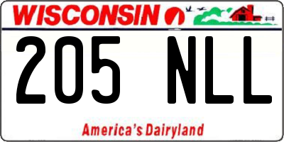 WI license plate 205NLL