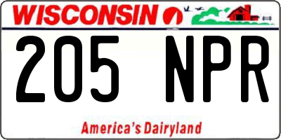 WI license plate 205NPR