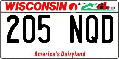 WI license plate 205NQD