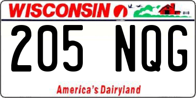 WI license plate 205NQG