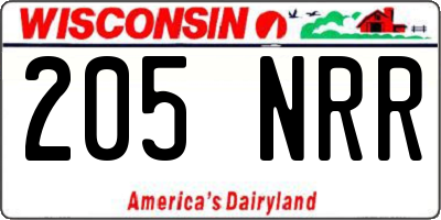 WI license plate 205NRR