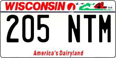 WI license plate 205NTM