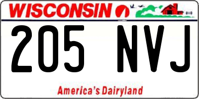 WI license plate 205NVJ