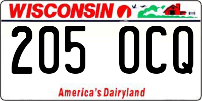 WI license plate 205OCQ