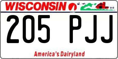 WI license plate 205PJJ