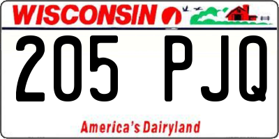 WI license plate 205PJQ