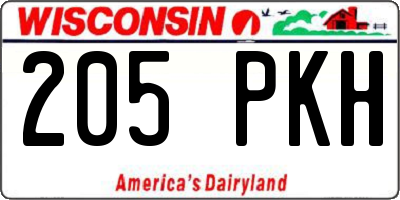 WI license plate 205PKH