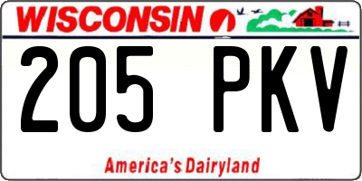 WI license plate 205PKV
