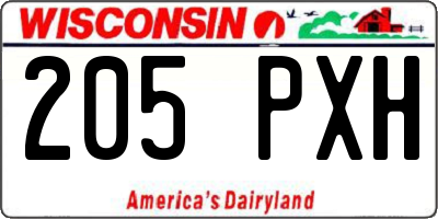 WI license plate 205PXH