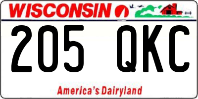 WI license plate 205QKC