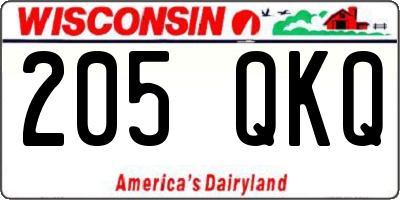 WI license plate 205QKQ