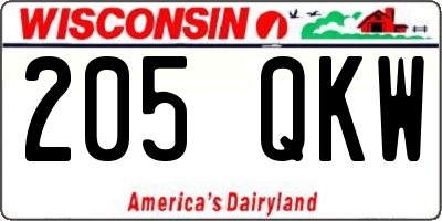 WI license plate 205QKW