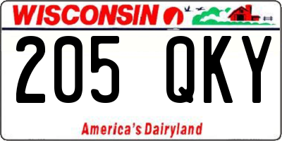 WI license plate 205QKY