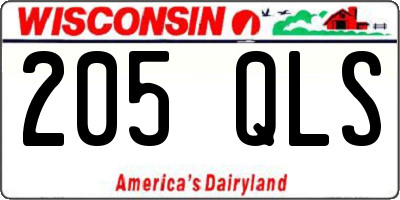 WI license plate 205QLS