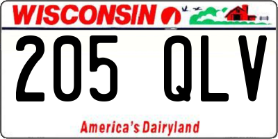WI license plate 205QLV