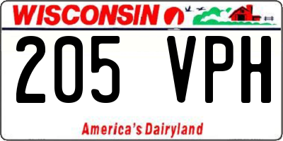 WI license plate 205VPH