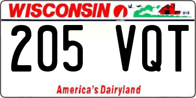 WI license plate 205VQT