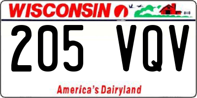 WI license plate 205VQV
