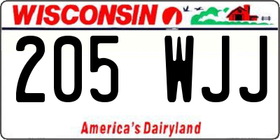 WI license plate 205WJJ