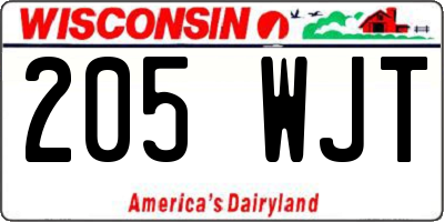 WI license plate 205WJT