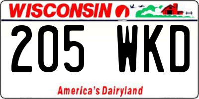 WI license plate 205WKD