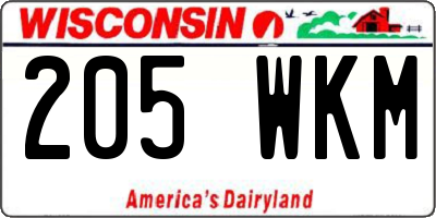 WI license plate 205WKM