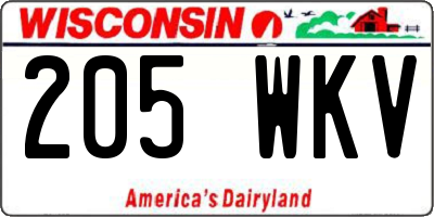 WI license plate 205WKV