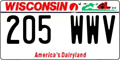 WI license plate 205WWV