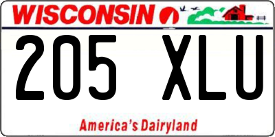 WI license plate 205XLU