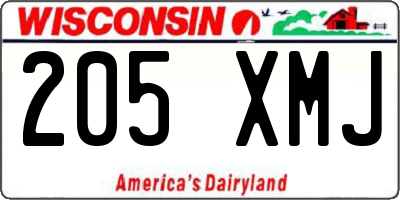 WI license plate 205XMJ
