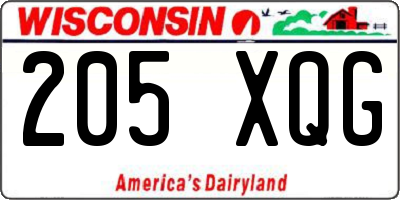 WI license plate 205XQG